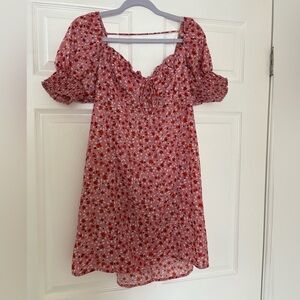 Francesca's Collections Red Floral Dress